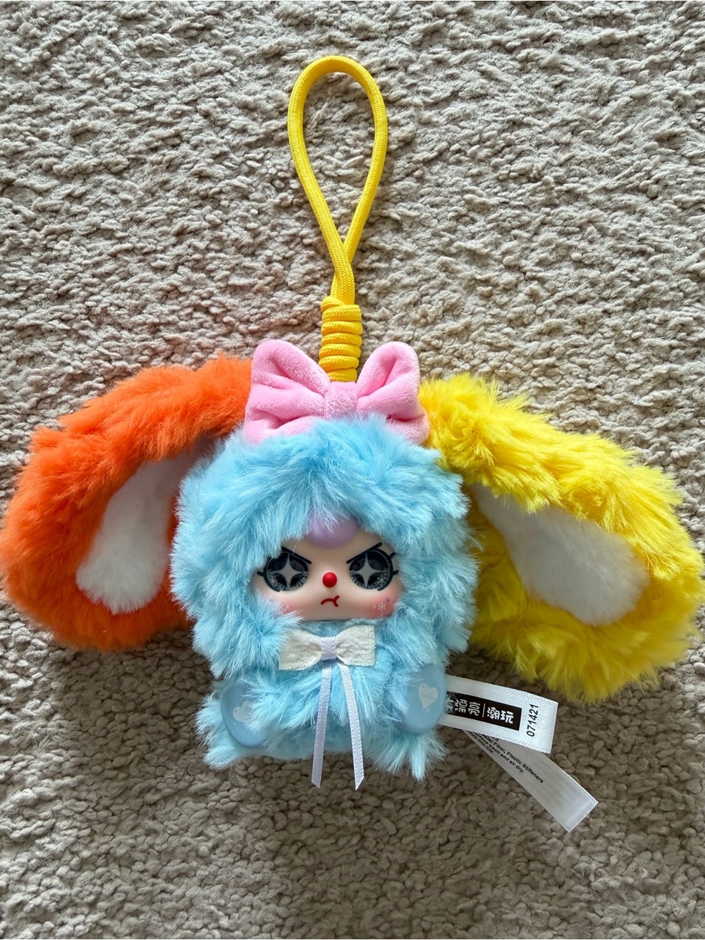Baby Three Alice Rabbit Town Rainbow Bunny Plush Keychain